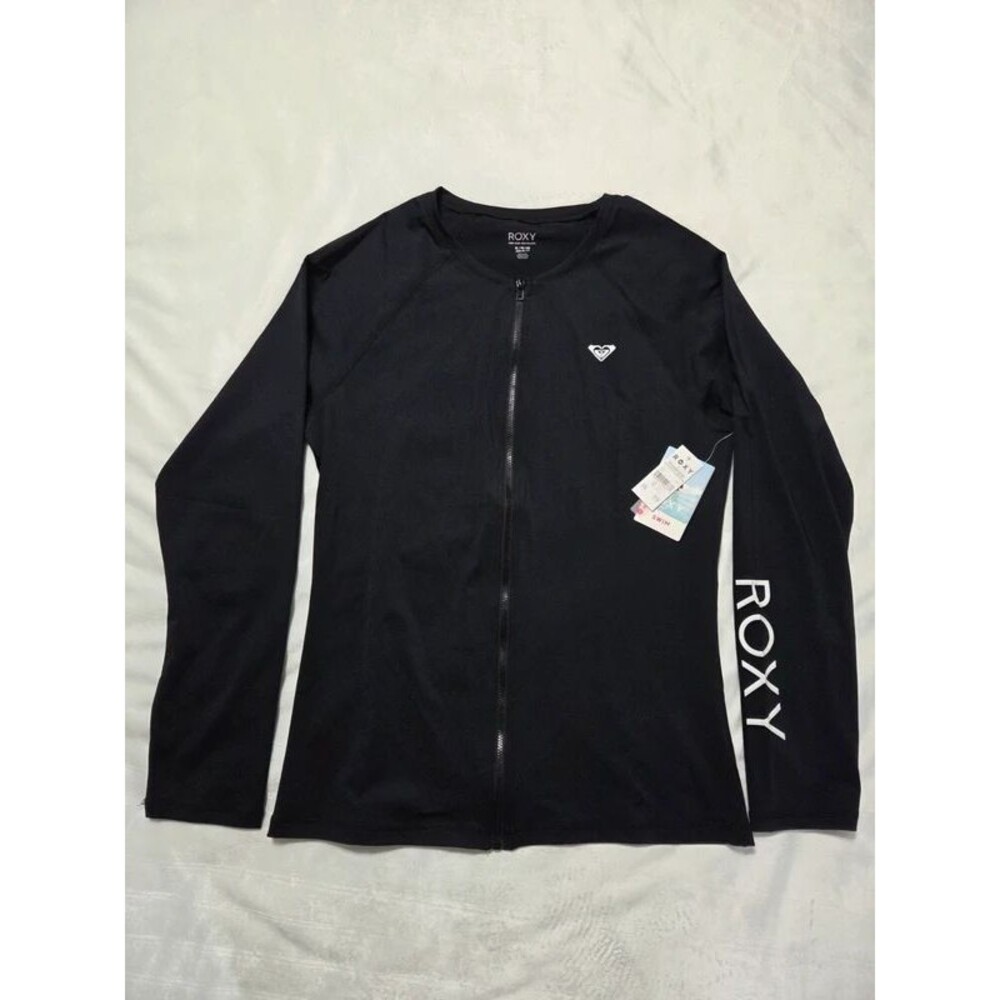 XL Roxy Women's Long Sleeve Full Zip Rashguard ERJWR03696 UPF 50+